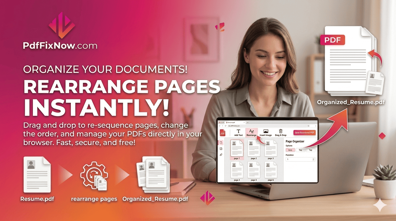 How to Rearrange PDF Pages Online using PdfFixnow — Fast, Free, and No Software Needed (2026) PdfFixNow