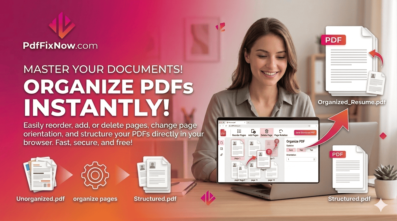 How to Organize PDF Pages Online for Free using PdfFixnow (Quick & Easy Guide 2026) PdfFixNow